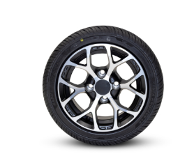Picture of Wheels 12 in Paramount DOT SBR Tires 215/40R12 & Force Wheel (Satin Black/Machined) (Through P&A)