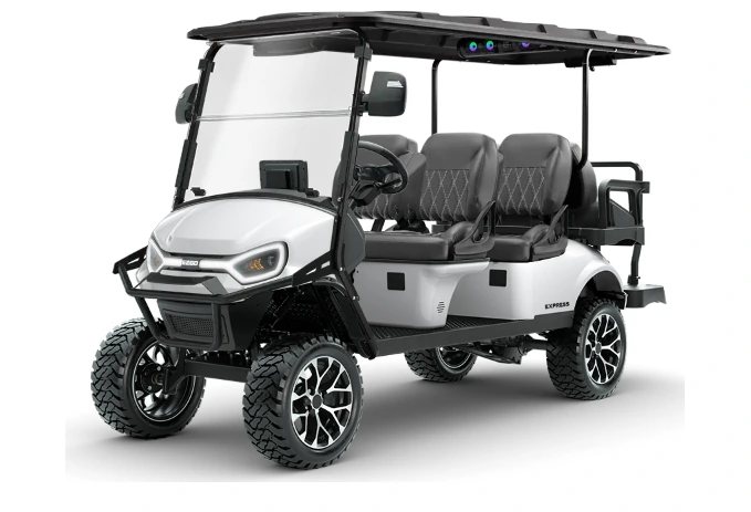 E-Z-GO Express L6 six passenger golf car in white