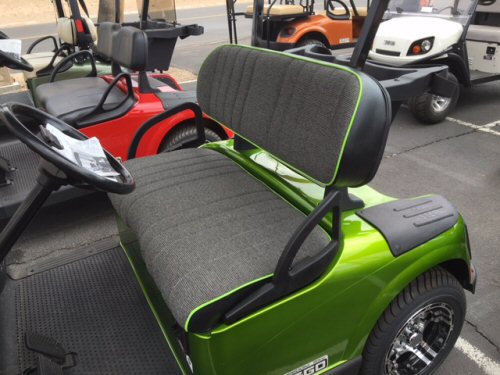 Picture of Slate Black Pleated Seat with Bright Green Piping